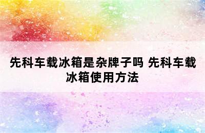 先科车载冰箱是杂牌子吗 先科车载冰箱使用方法